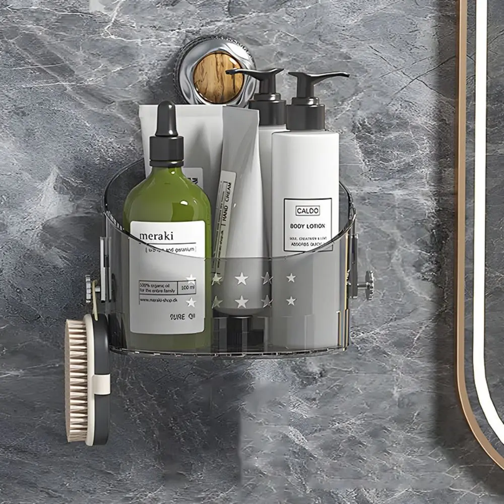 

Настенный ящик для хранения на присоске без перфорации с дренажными отверстиями, полка для хранения, стабильная компактная подвесная полка для ванной комнаты