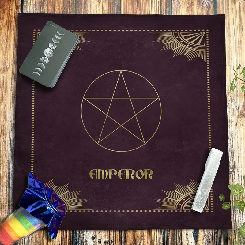 Velvet Tarot Tablecloth Pentagram Crystal Pendulum Altar Cloth Pagan Witchcraft Oracle Card Pads Divination Astrology Supplies