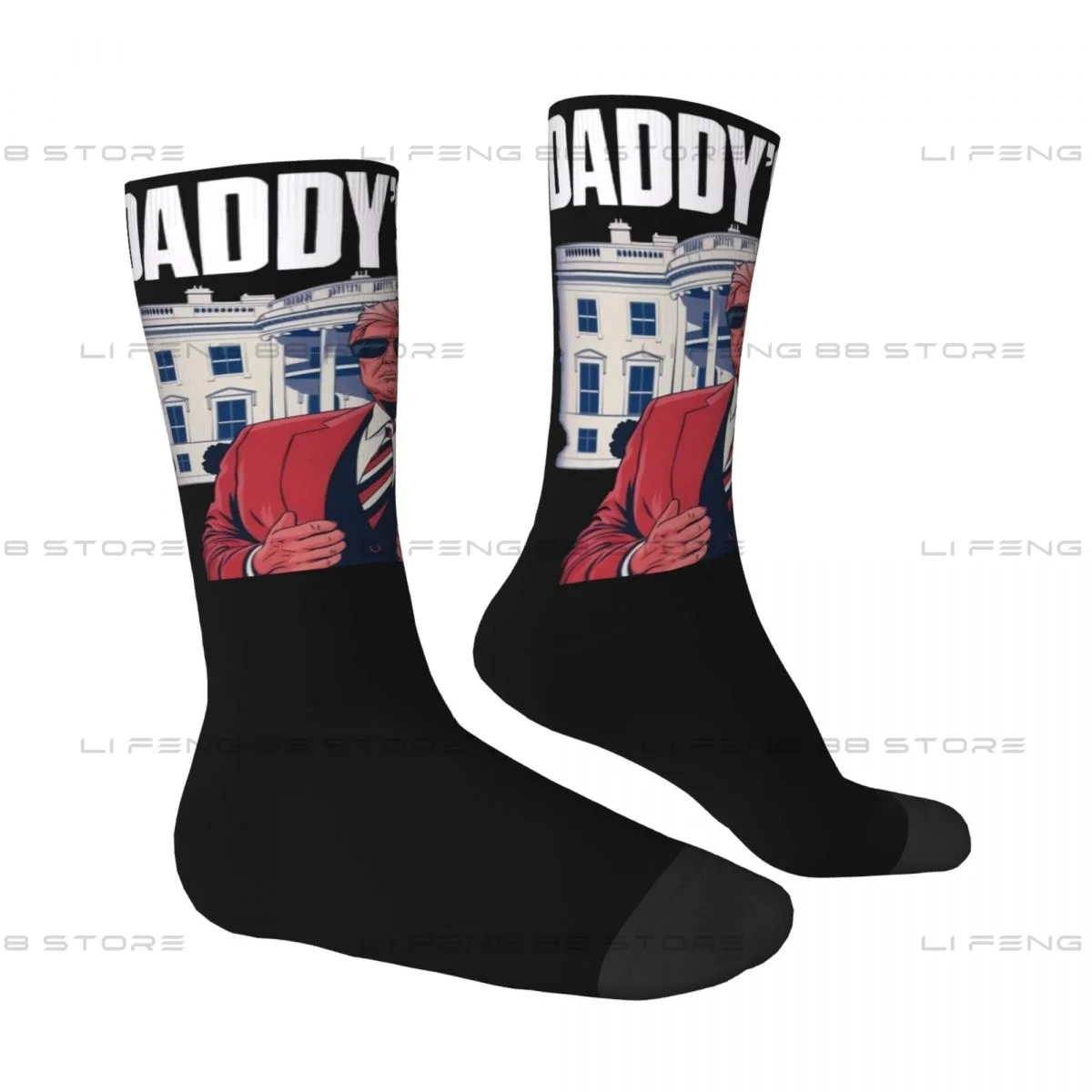 Trump 2024 Daddy's Home White House Men Women Socks Outdoor Novelty Spring Summer Autumn Winter Stockings Gift