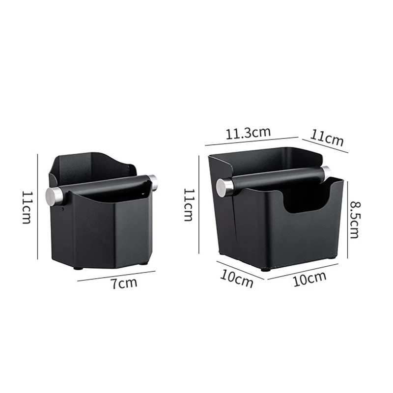 Stainless Steel Coffee Knock Box Anti-slip Coffee Ground Knock Box Bucket with Knock Rod Coffee Powder Bucket Espresso Dump Bin