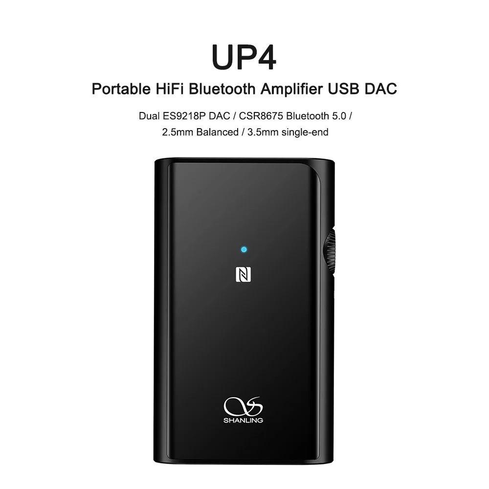 Top! UP4 Hi-res Bluetooth 5.0 Receiver USB DAC AMP Headphone Amplifier Dual ES9218P chip 2.5+3.5mm Output LDAC/APTX/AAC