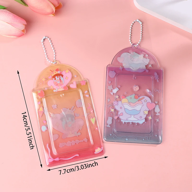 Summer Ice Cream Card Holder Small Card Holder Cute Protective Cover Campus Card Ins Style Transparent Card Holder