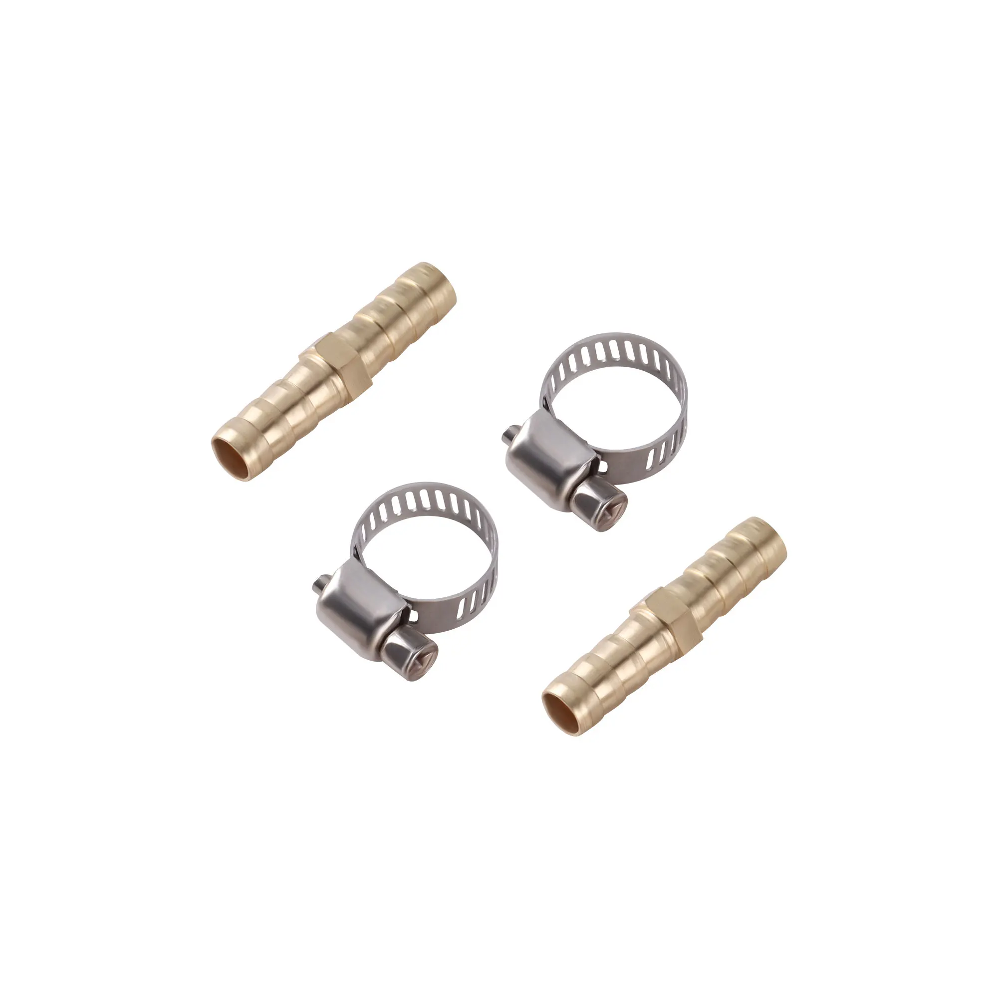 Conector de unión de cobre con lengüeta para manguera recta reductora de latón, adaptador de acoplador reductor de instalación de tubería de 2 vías para combustible, Gas y agua, 2 uds.