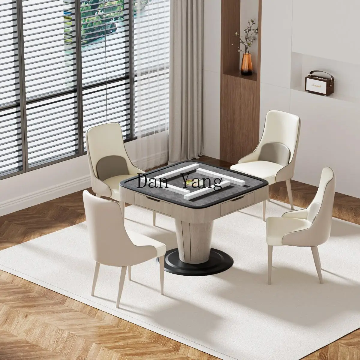 Cyh solid wood mahjong machine automatic household dining table dual-purpose bass electric machine integrated hemp