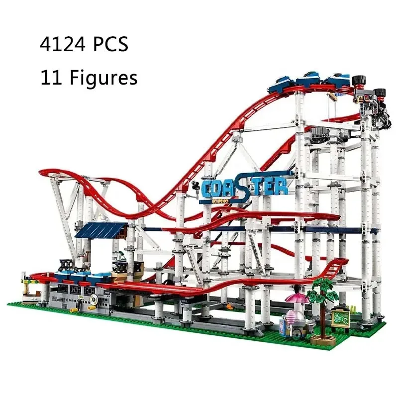 Modelo de montaña rusa de gran parque de atracciones, bloques de construcción educativos para niños y niñas, modelo de juguete para niños, regalos de cumpleaños
