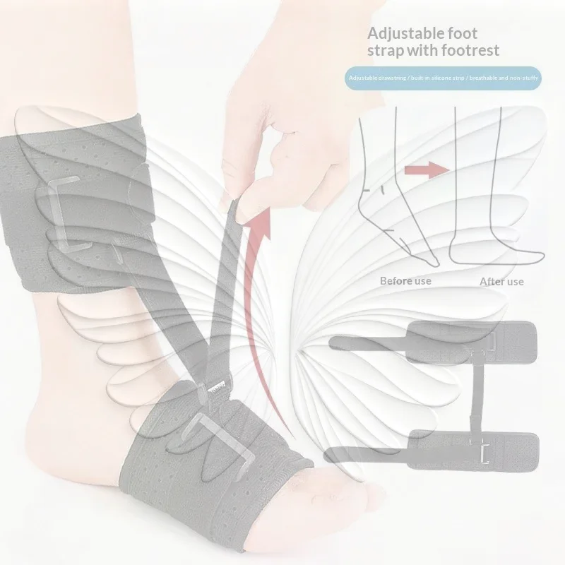 Adjustable Foot Drop Plantar Fasciitis Splint Orthosis Stabilizer Brace Support for Heel Spur Pain Relief