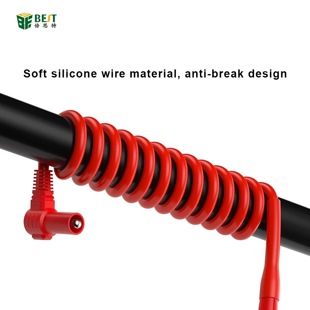 Imagem -04 - Liga Aço Ponta Fina Multímetro Sonda Test Leads Isolados Silicone Leva para Figital Multímetros Bst020-jp Catiii 20a