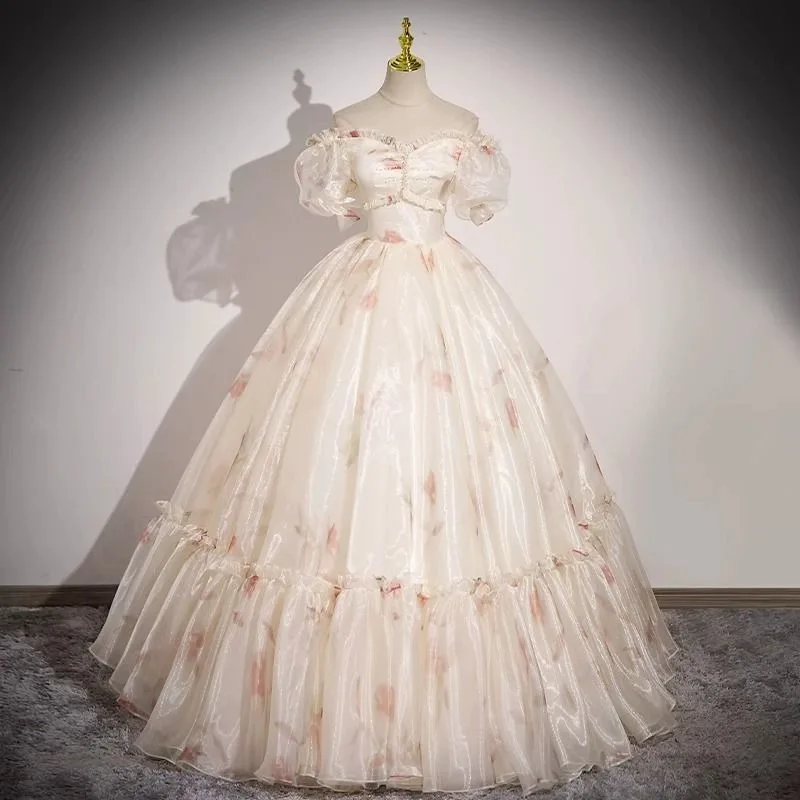 Słodka księżniczka Quinceanera sukienki suknia balowa najnowsza bufiasta sukienka na studniówkę elegancka długość podłogi Vestido De Debiutantka dostosowane