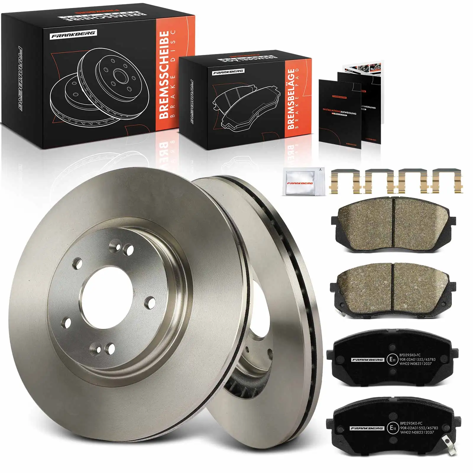 Frankberg 2x Bremsscheiben 4x Bremsbeläge Vorderachse für Hyundai Kona Tucson KIA Niro Optima Sportswagon Sportage 51712C1000