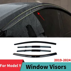 Wide Body Kit 4PCS Window Visors Shade Wind Deflector Rain Guard Brow Car Styling Tuning For Tesla Model Y 2019-2023 Accessories
