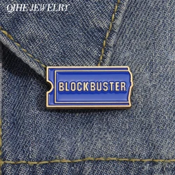 Blockbuster Video Enamel Retro Collect Films Movie Ticket Brooch Hat Lapel Pin Badge Jewelry for Backpack Clothes Wholesale Pin