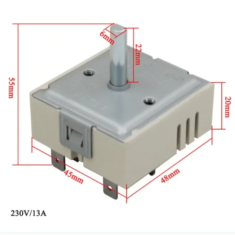 230V 13A Electric Range Infinite Control Switch Single Energy Regulator 1PCS For Oven Stove Cooktop Replacement