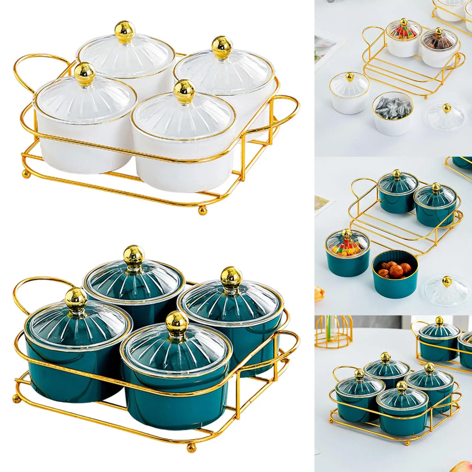 Dried Fruit Snack Serving Plate Set Seasoning Containers for Dining Room image 4