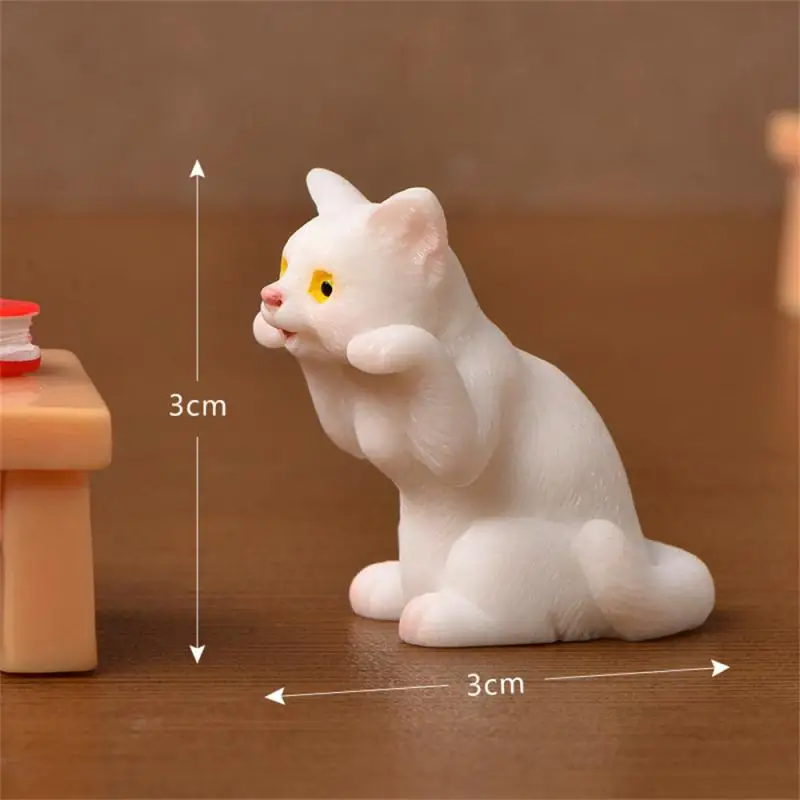 Realistic Kitten Creative Micro Landscape Resin Crafts Cartoon Cute Kitten Simulation Animal Crystal Ball Accessories