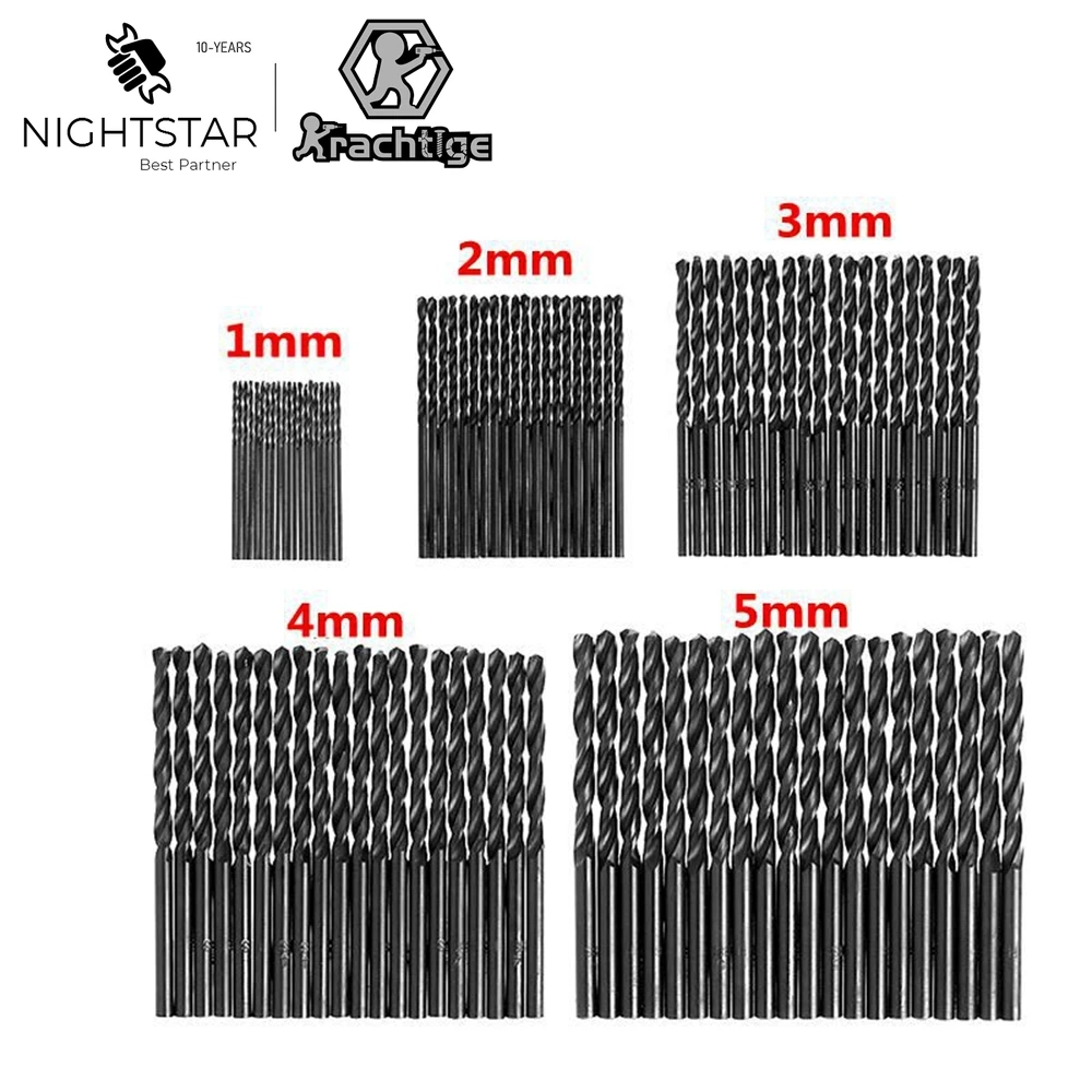 

100pcs HSS Drill Bits Metal Drilling Twist Drill Bit Metalworking Drill Bits 1mm 2mm 3mm 4mm 5mm