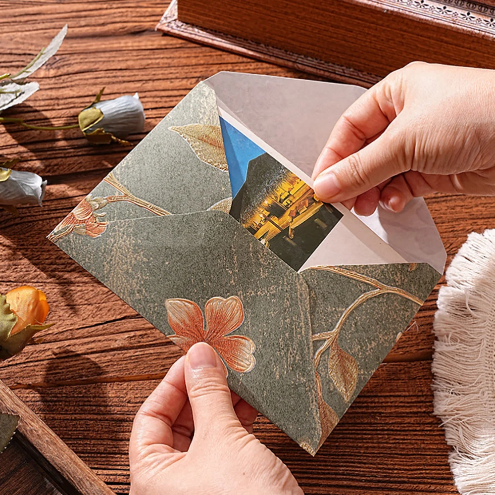 

10 шт. ретро-конвертов из парчи в китайском стиле для писем, подарочных упаковок, приглашений на свадьбу и вечеринку