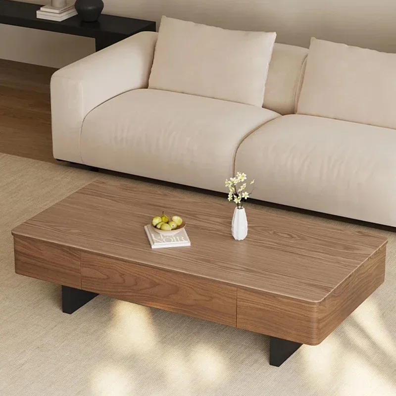 #Wood Nordic Coffee Table Decoration Modern Living Room Antique Coffee Table Minimalist Drawers Meubles Postmodern Furniture