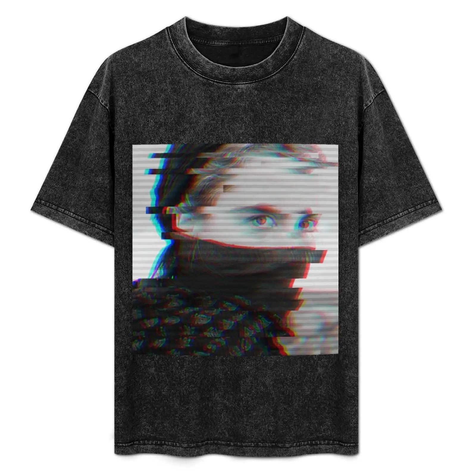 Glitch effect in a scene from the film Portrait of a Lady on Fire. T-Shirt Stylish Graphic Short Sleeve Top