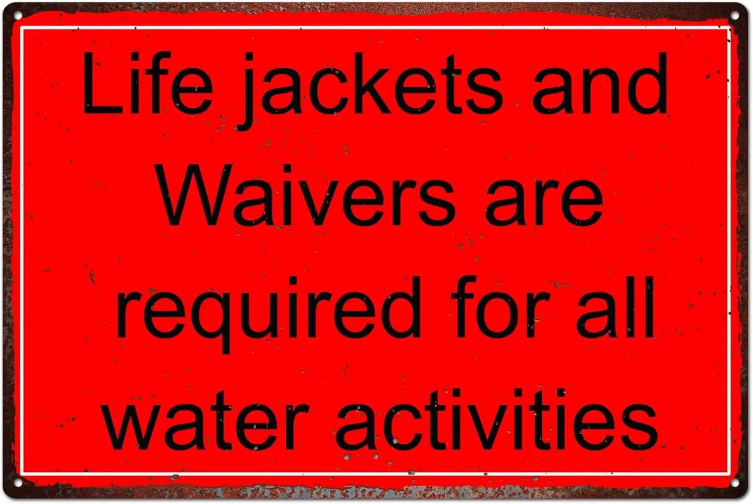 Lfe Jckets nd Wvers re Requred for ll Wter ctvtes Metl Tn Sgn,  Wll Decor Sgns Retro Vntge Decove Metl Sgn for Ktchen House