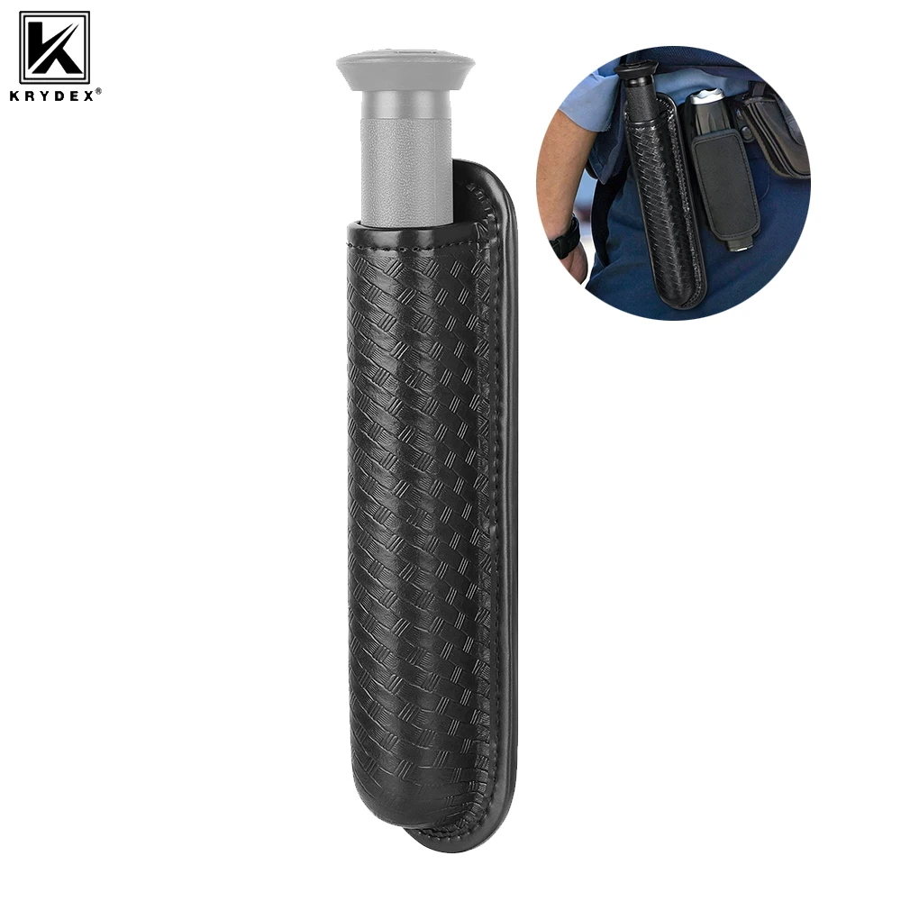 KRYDEX Tactical Basket Weave Pouch Molded Baton Holder Fit 16-21 Inch Expandable Baton LE PD Officer Patrol Gear For Duty Belt