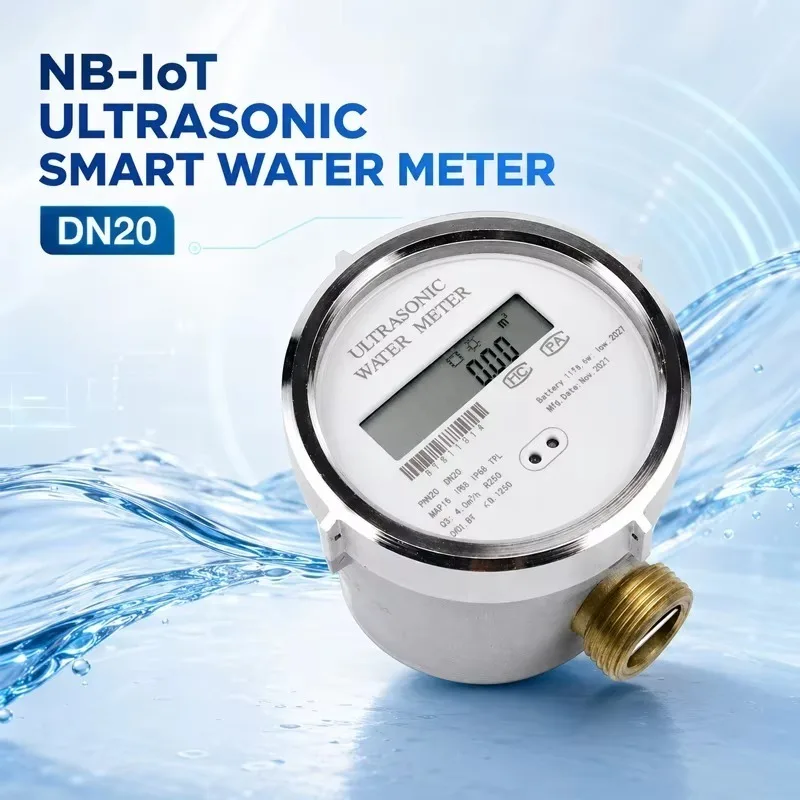 Wireless NB-IoT Ultrasonic Smart Water Meter with 10-year Battery Life DN20 R160 Water Meter with Class 2 Accuracy