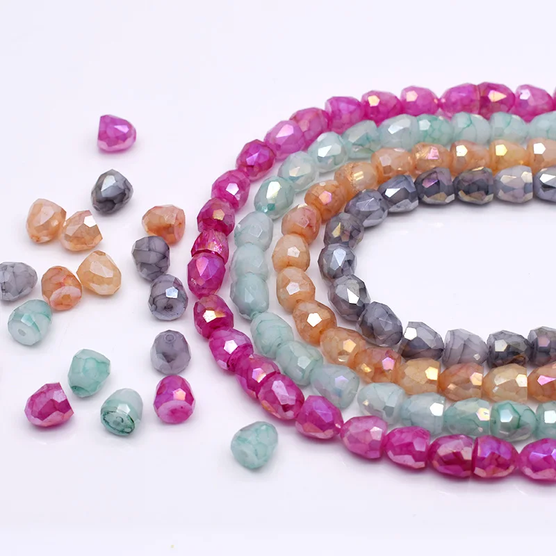 8mm 58pcs New Rose Purple color Faceted Crystal Glass Beads Bell Shape Beads Charm Loose Spacer Glass Beads For Jewelry Making
