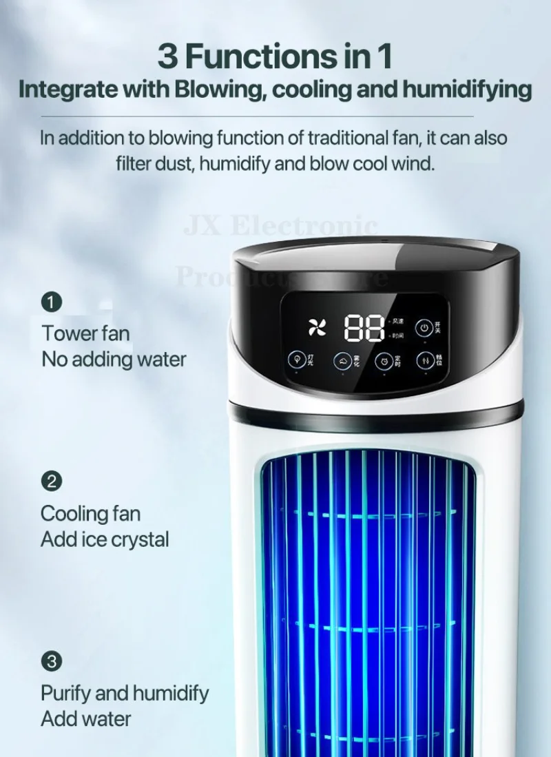 USB Portable MiNi Cold Air Conditioning Fan Three In One Function Low Noise Home Office Mobile Air Conditioning Air Cooler