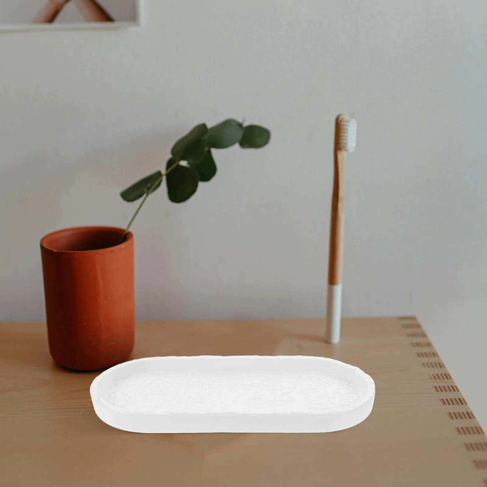 

Marble Pattern Ceramic Bathroom Tray Decorative Holder Bathroom Vanity Sink Tray Perfume Holder Organizer