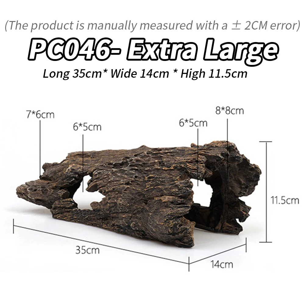 Lizard, Snake or Reptile Hide Large Hollow Log for Aquarium or Fish Tank Bearded Dragon or Gecko Tank Accessories