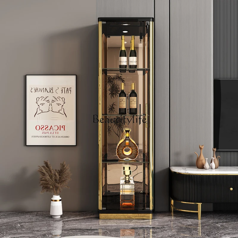 Light luxury wine cabinet Modern simple living room Home glass door display cabinet