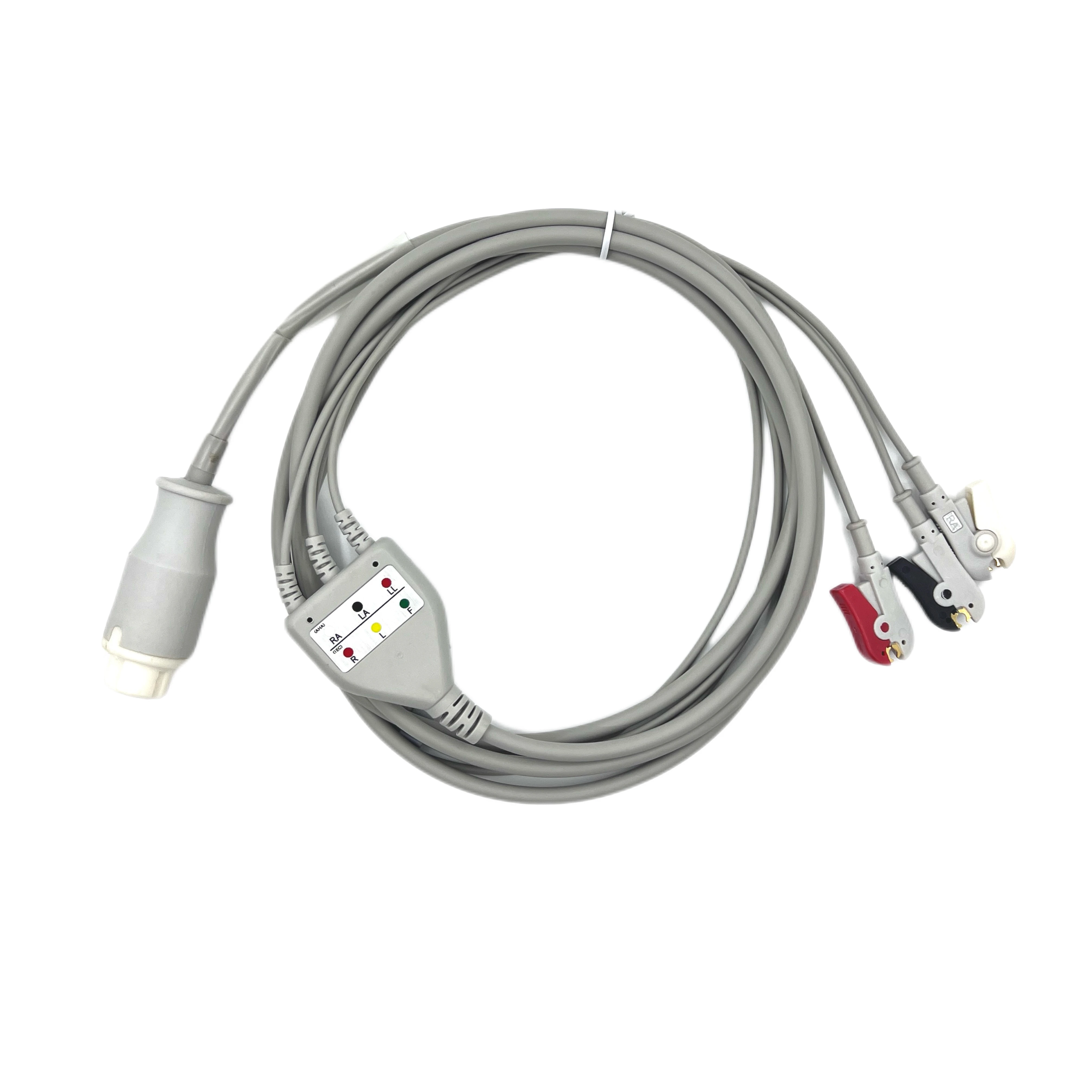 ecgケーブル-3リード-クリップ式-28m-大人用tpu