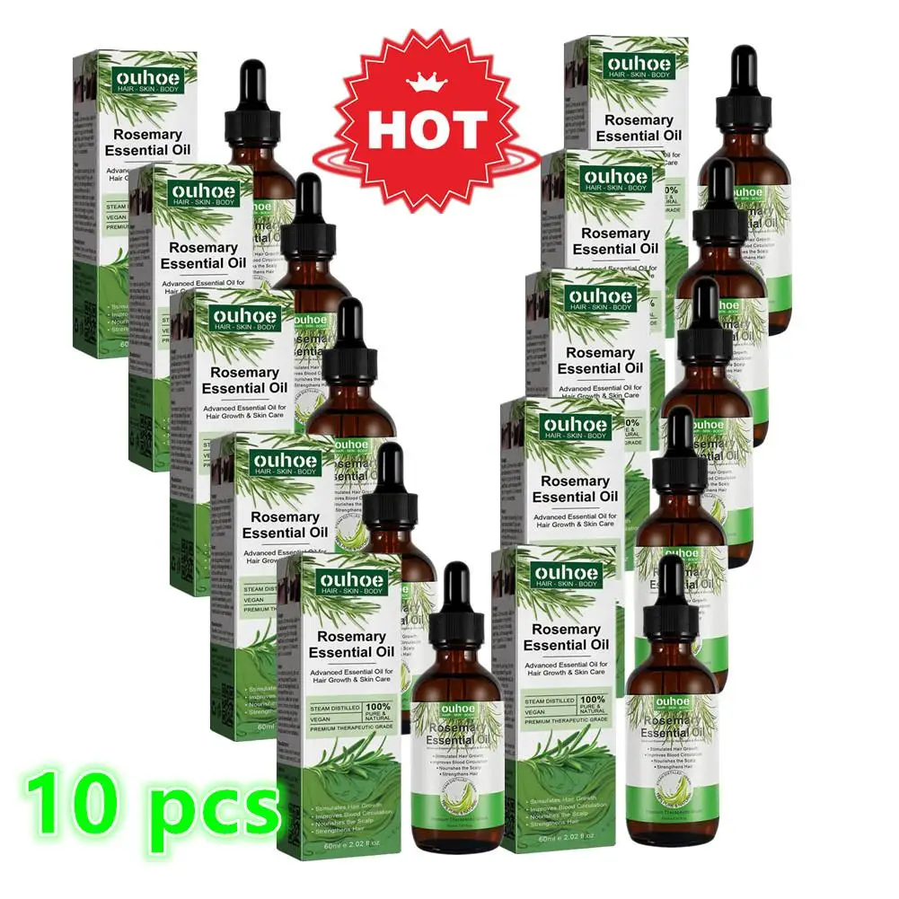 10 Pcs Organics Rosemary Mint Scalp & Hair Strengthening Oil Nourish Improve Split Ends Soothe Dry Scalp For All Hair Types