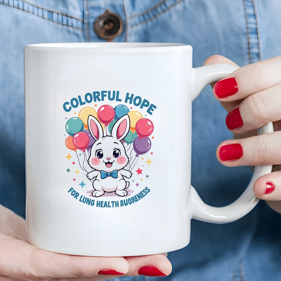 

11oz cartoon rabbit mug + Colorful Hope + Kids Drink Cup Christmas Gift Home & Office Use