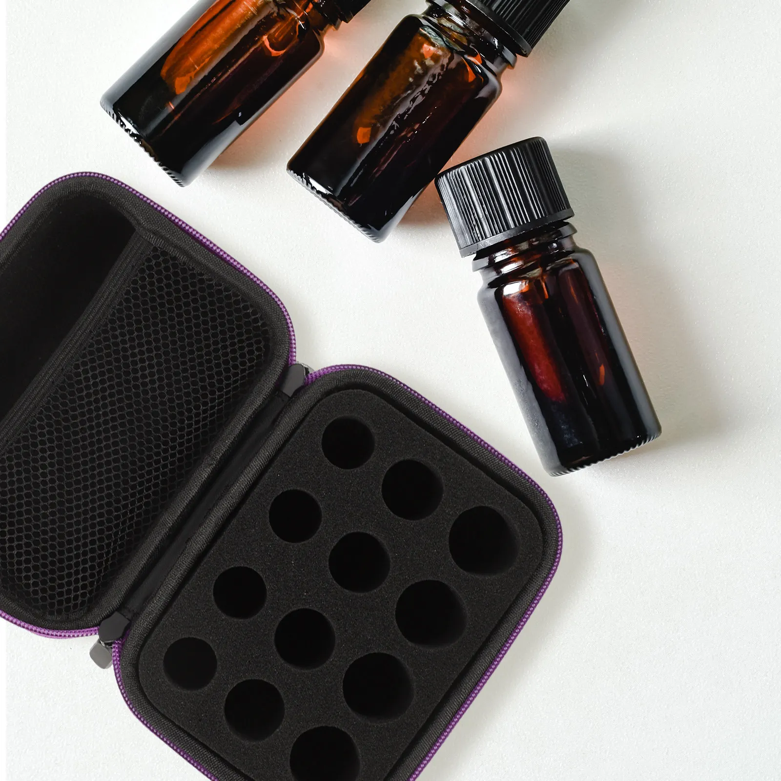 1Pcs Essential Oils Storage Holder Essential Oil Carrying Case Slot Premium Eva Hard Shell Secure Zipper Divider