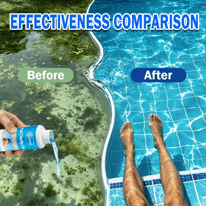 Universal Water Clarifier for Swimming Pools And Spas - Quick Murky Water Improvement Transparent Vision Restorer Easy Applicati