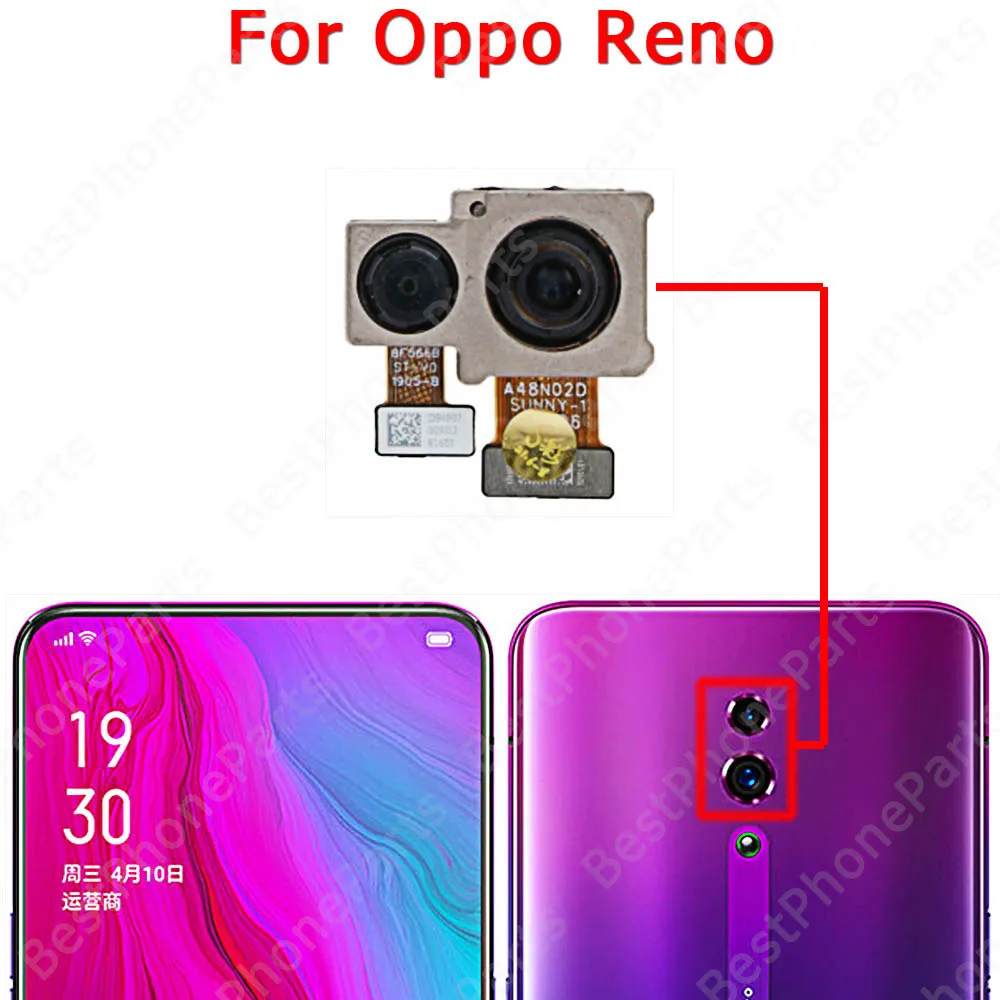 Selfie Rear Back View Big Backside Camera Module For OPPO Reno Reno2 Z Front Camera Replacement Spare Parts Flex Cable