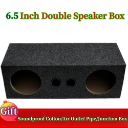 Subwoofer Empty Box, 6.5-inch Car/Home Subwoofer Box Body, DIY Audio Modification,Integrated Two Speaker Hole Wooden Box