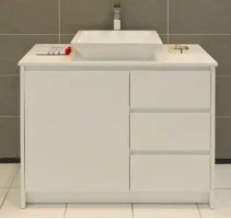 Washing Machine CabinetFactory Sale White Wall Mounted Waterproof Bathroom Vanity Laundry Cabinet With Basin