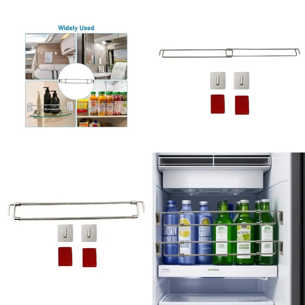 

02de Multi Pulate Accessories Регулируемые стержни для хранения. Продолжительность для душа и холодильника