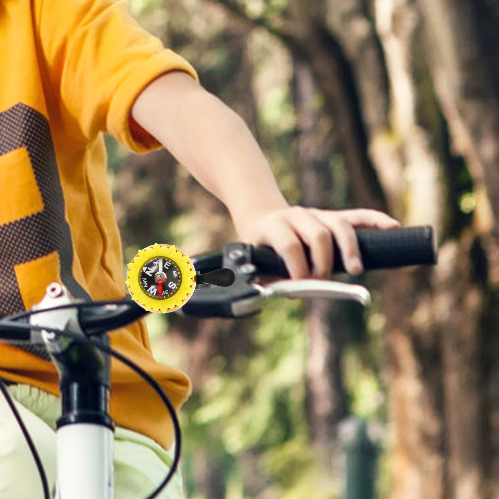 جرس دراجة من سبائك الألومنيوم، بوصلة متعددة الوظائف، جرس محمول لركوب الدراجات على الطرق، مضاد للخسارة، بوق دراجة عملي للدراجات البالغة #2