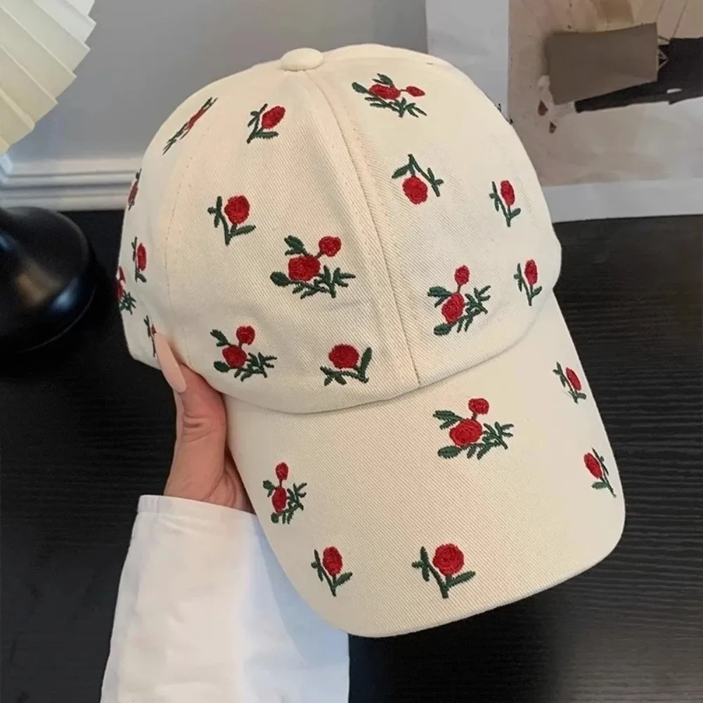 

Fashion Sweet Style Embroidered Baseball Cap Sunshade Breathable Sun Protection Cap Sun Hat Women