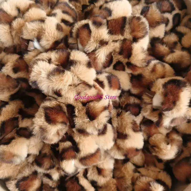 Leopard Prints Plush Doll Clothes Pendant Keychain Decorative Holder For Backpacks Bags Pendant Keys Accessory