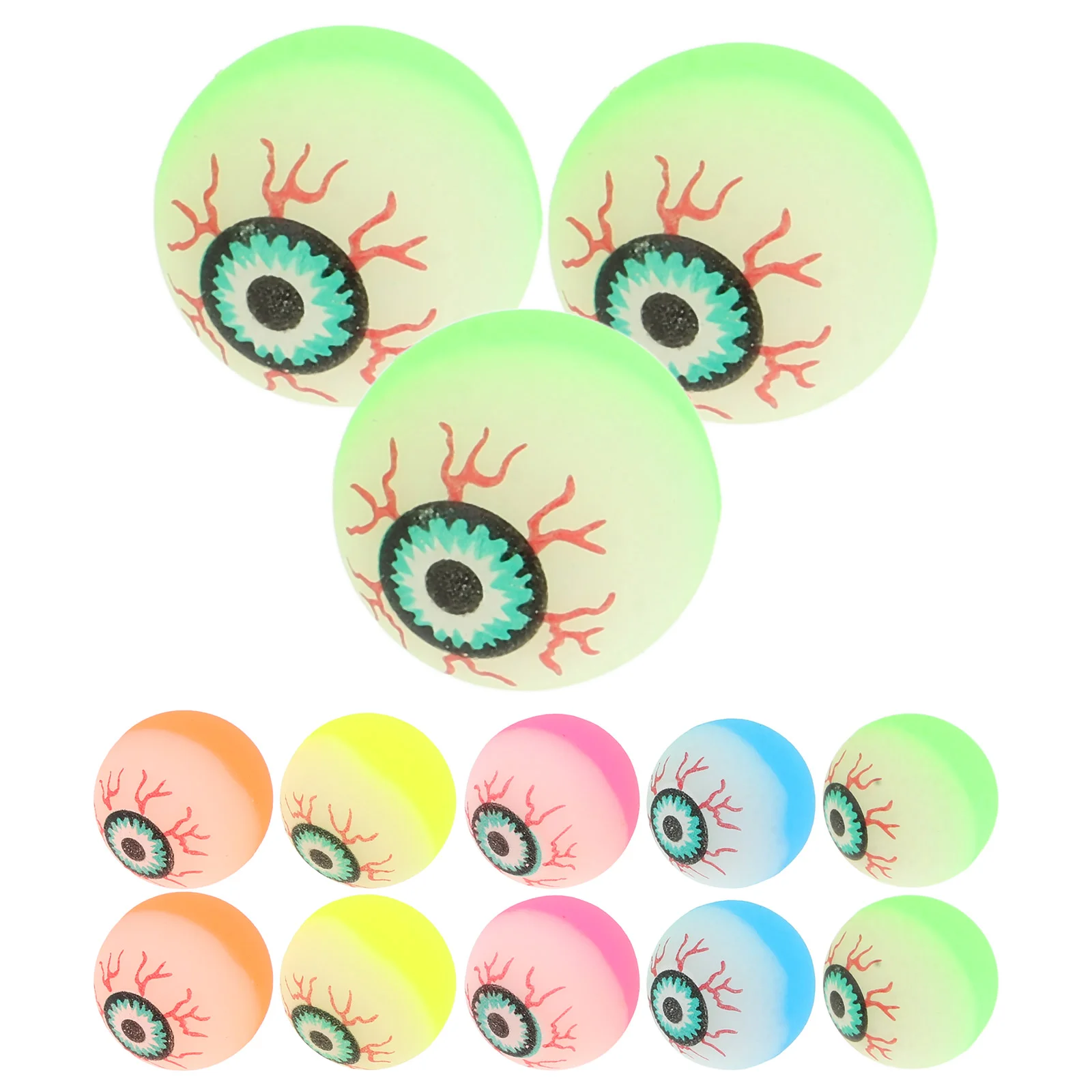 

40 Pcs Funnel Exploding Eyes Child Toys for Kids Halloween Bouncing Balls Plastic Glowing Playing