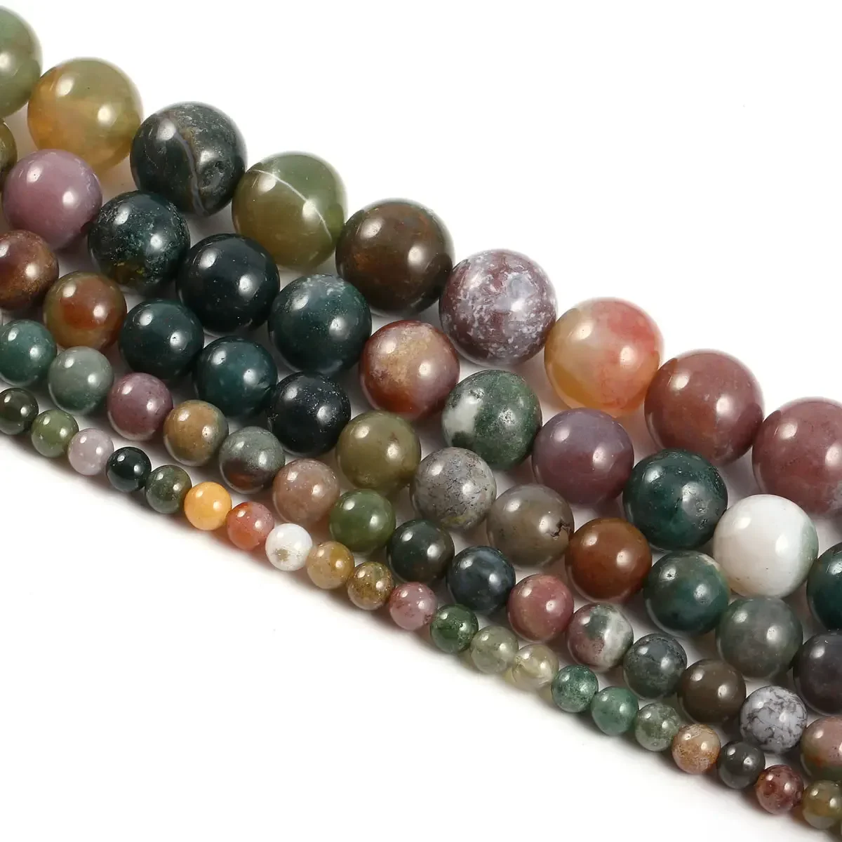 Natural stone beads Indian Agat Stone 4/6/8/10/12mm Round Ball loose beads for Jewelry Making Necklace DIY Bracelets Accessories