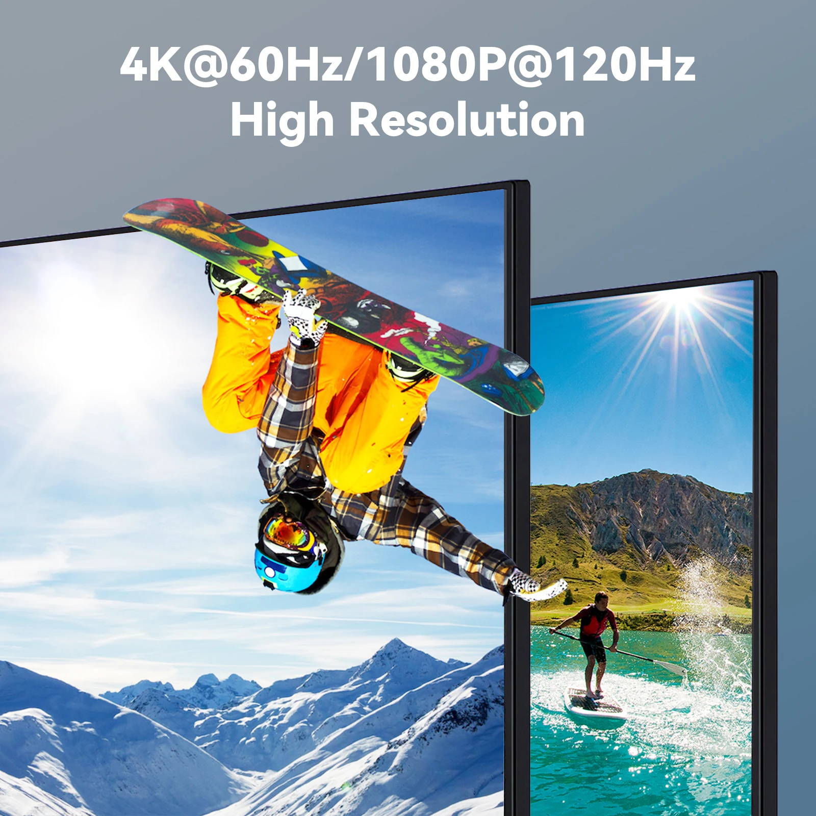 Conmutador KVM HDMI 4K @ 60Hz, 1 Monitor, 2 ordenadores para compartir teclado, ratón, concentrador USB, Plug and Play, compatible con Windows, Mac, Linux, sin alimentación