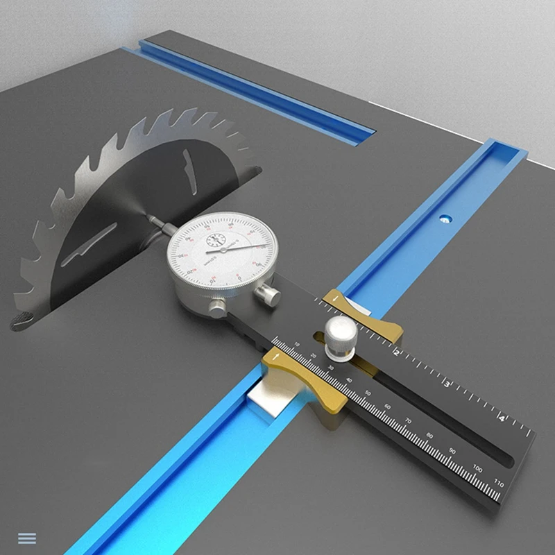 Tabela Saw Dial Gauge Corrector, Black Aluminum Alloy Woodworking Tool, Correção De Paralelismo De Lâmina