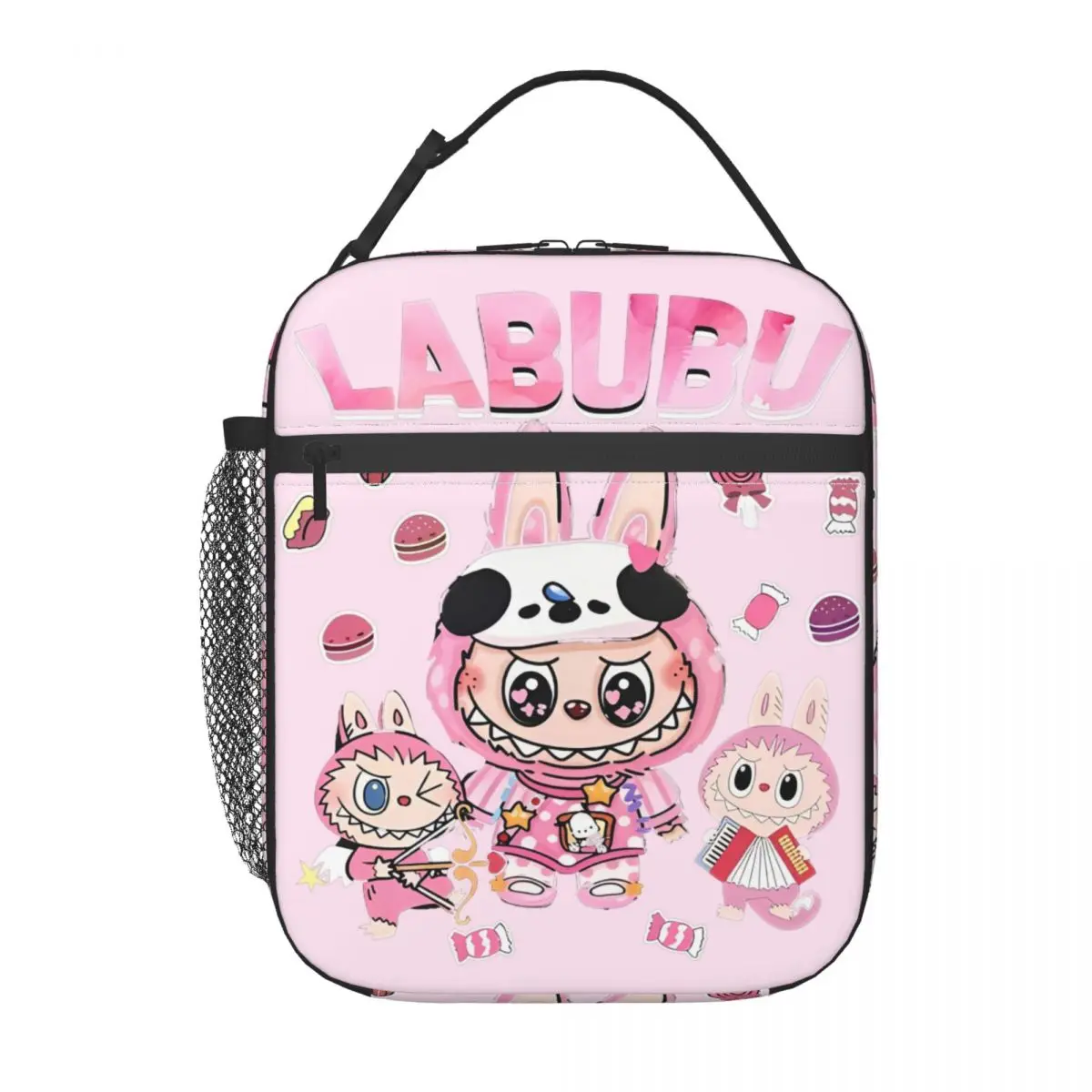 Labubu Cute Labubu The Monsters Pink Meme Thermal Insulated Lunch Bags for Picnic Portable Food Bag Container Thermal Cooler Box