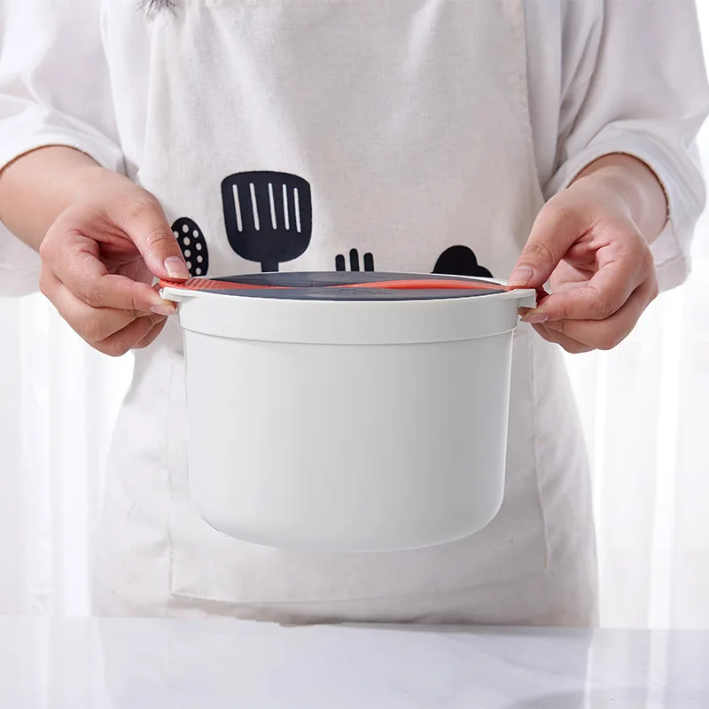 HTMCK Microwave Oven Rice Cooker Portable Food Container Multifunction Steamer Rice Cooker Bento Lunch Box Steaming Utensils - view 3