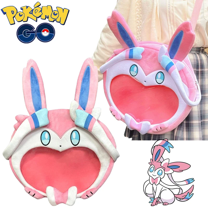 

Cartoon Sylveon Women Crossbody Bag Anime Peripherals Portable Large Capacity Visible Shoulder Bag Girls Fashion Kawaii Handbag、