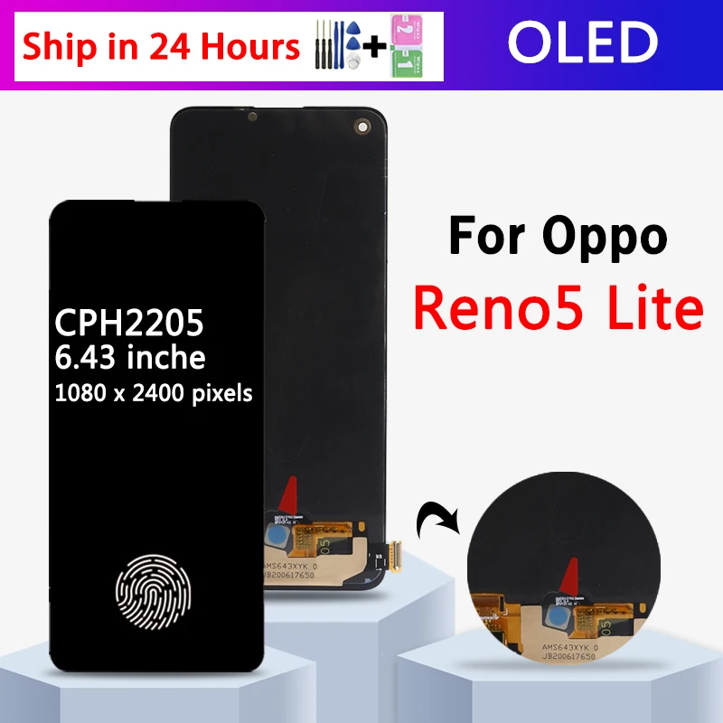 

6.43“Screen For OPPO Reno5 Lite CPH2205 LCD Display Touch Screen Digitizer Assembly Replacement For OPPO Reno 5 Lite 5Lite LCD